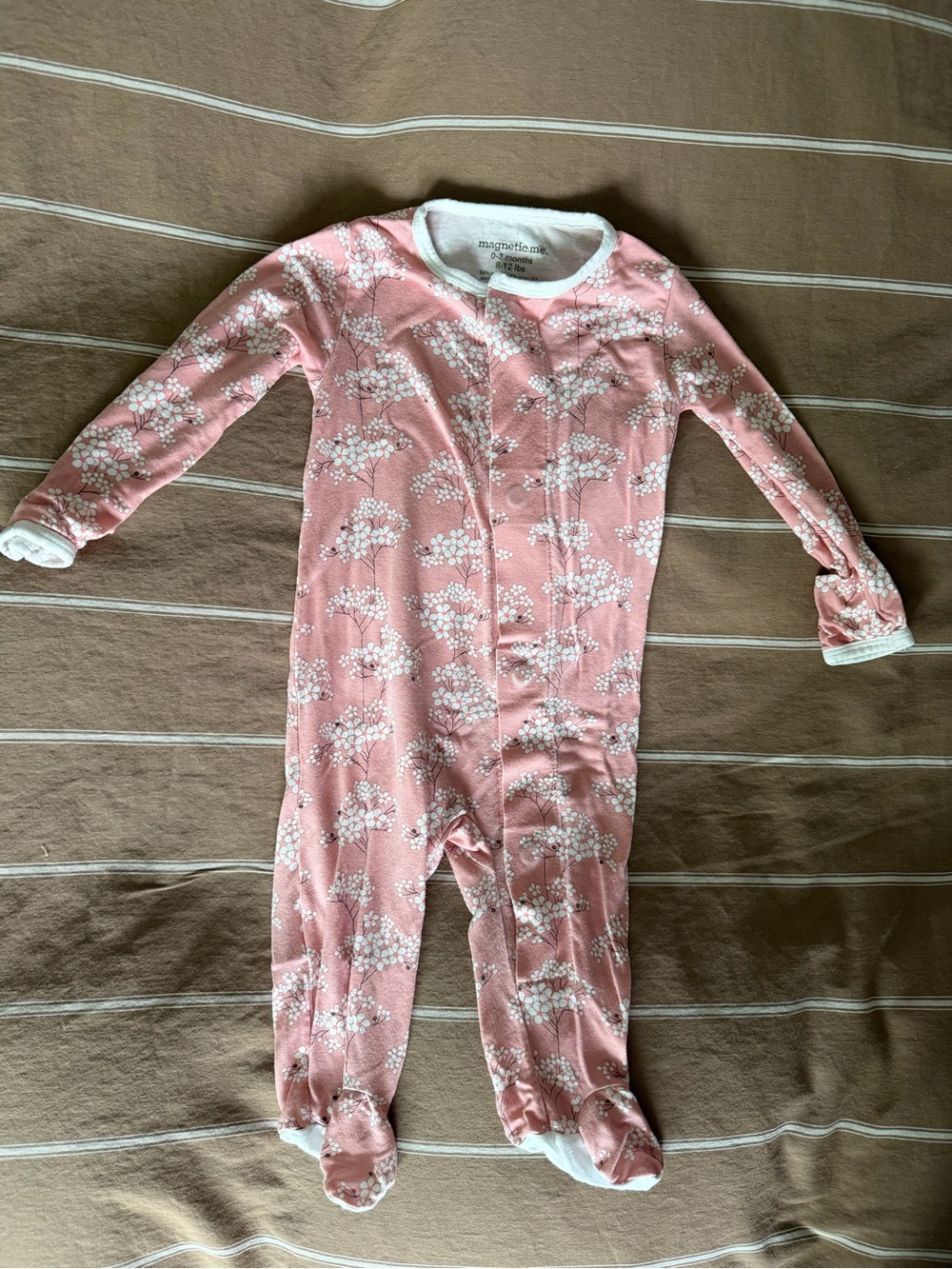 Magnetic Me Pink Floral Footed One-Piece